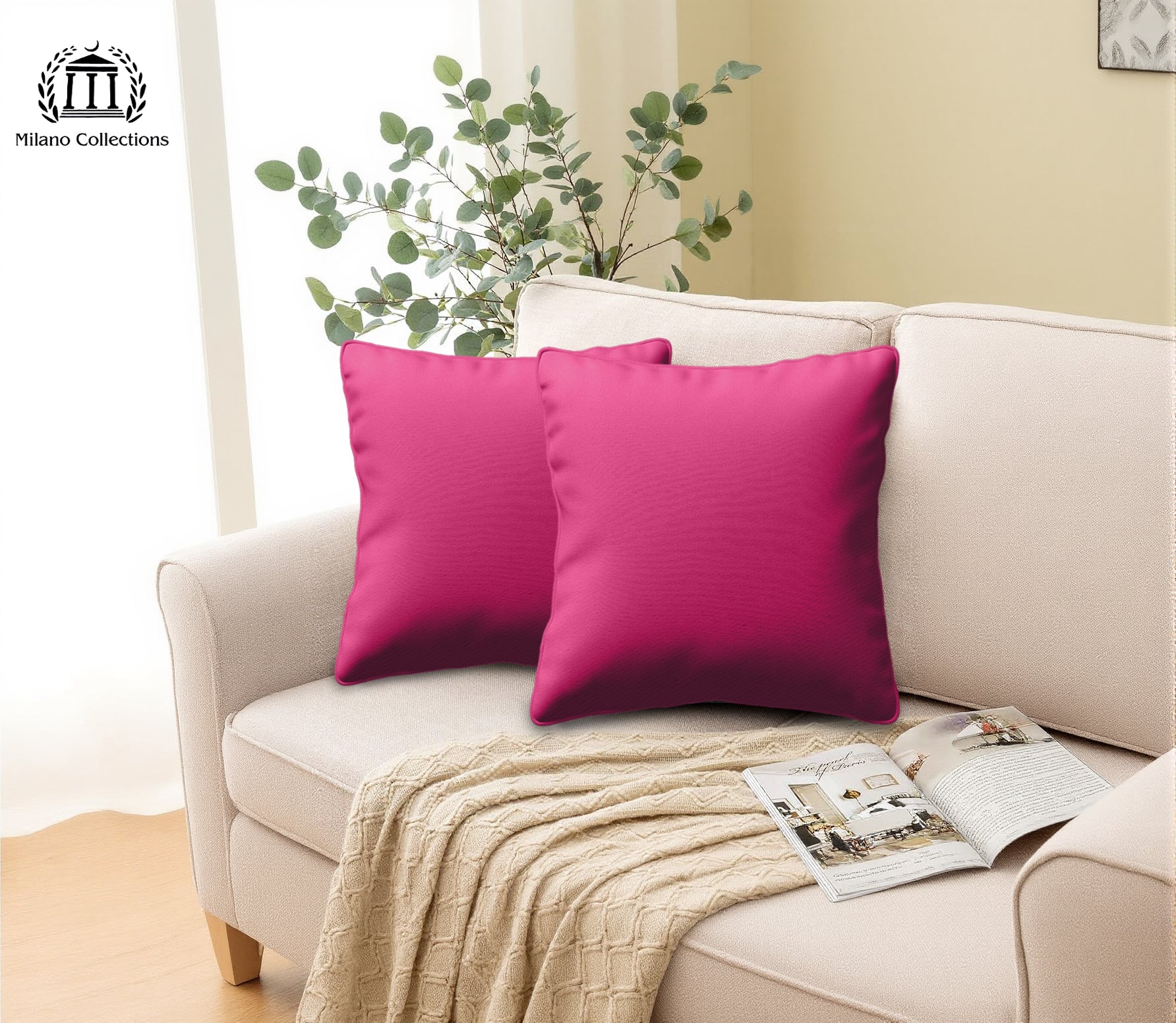 Fuchsia Pink Blackout curtains Eyelet Ready Made Pair & 2 Tie Backs