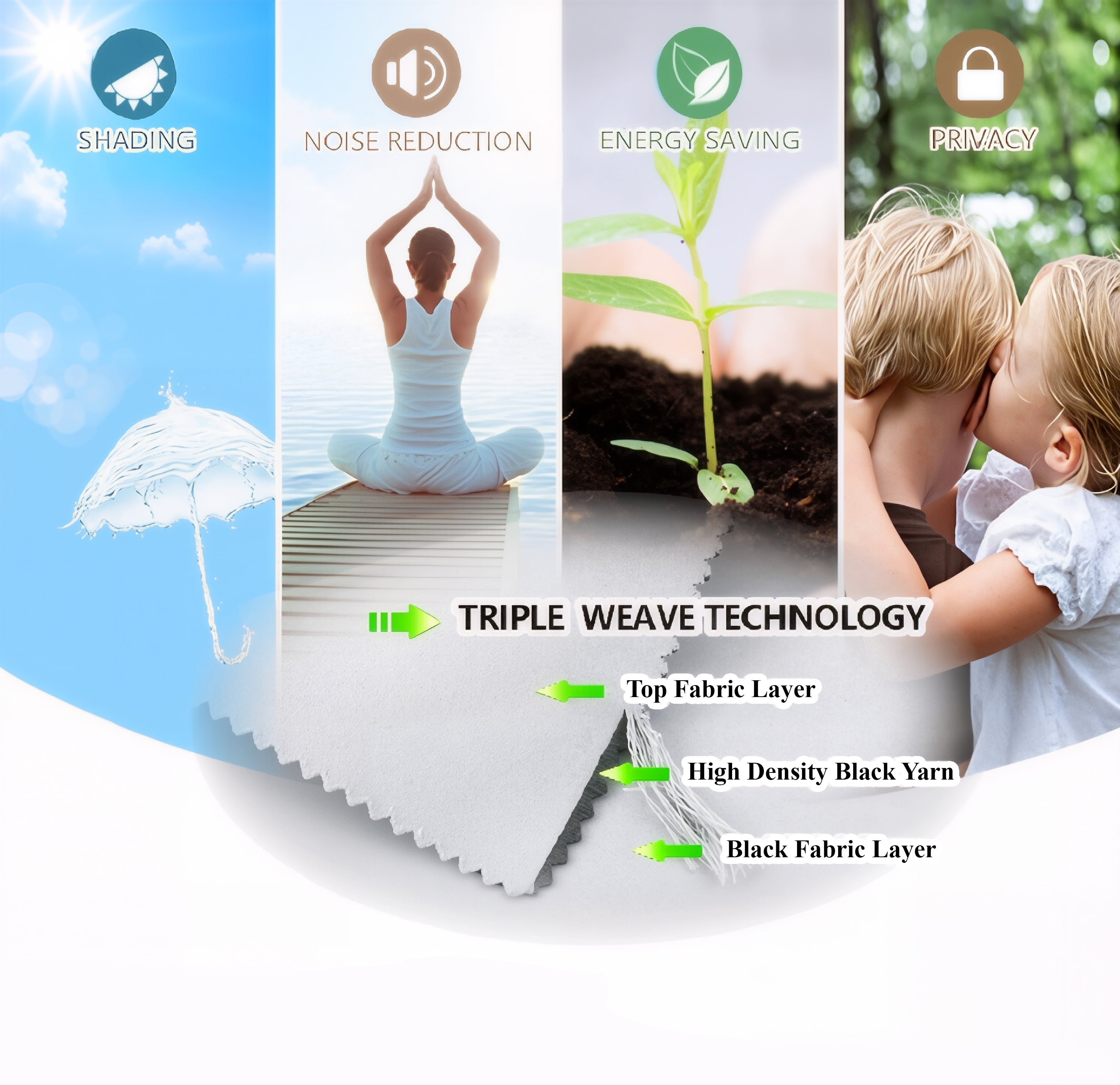 Navy Blue Blackout curtains Eyelet Ready Made Pair & 2 Tie Backs