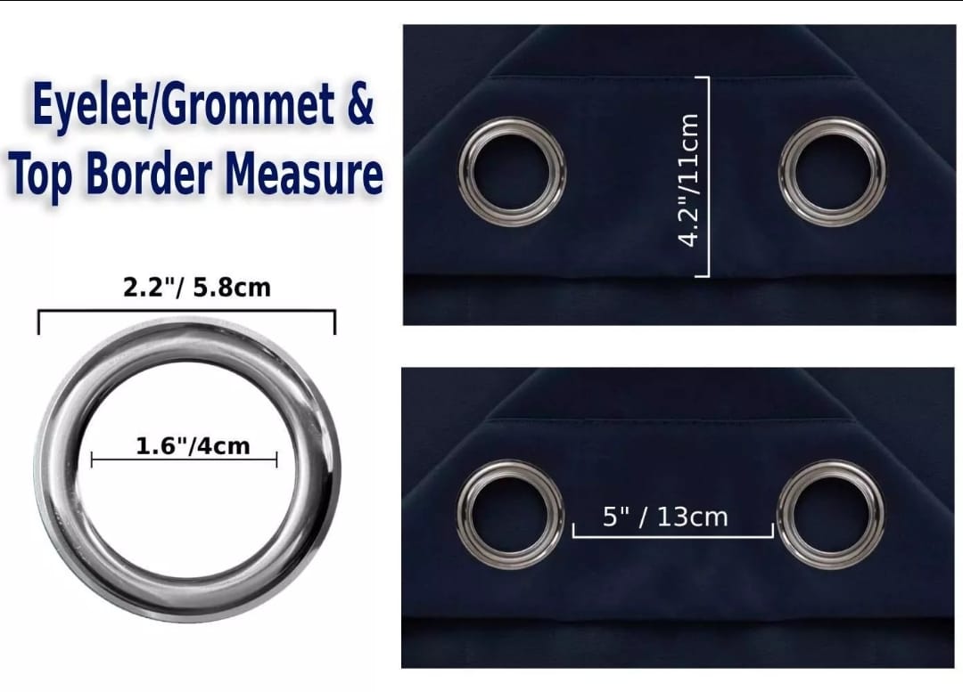 Navy Blue Blackout curtains Eyelet Ready Made Pair & 2 Tie Backs