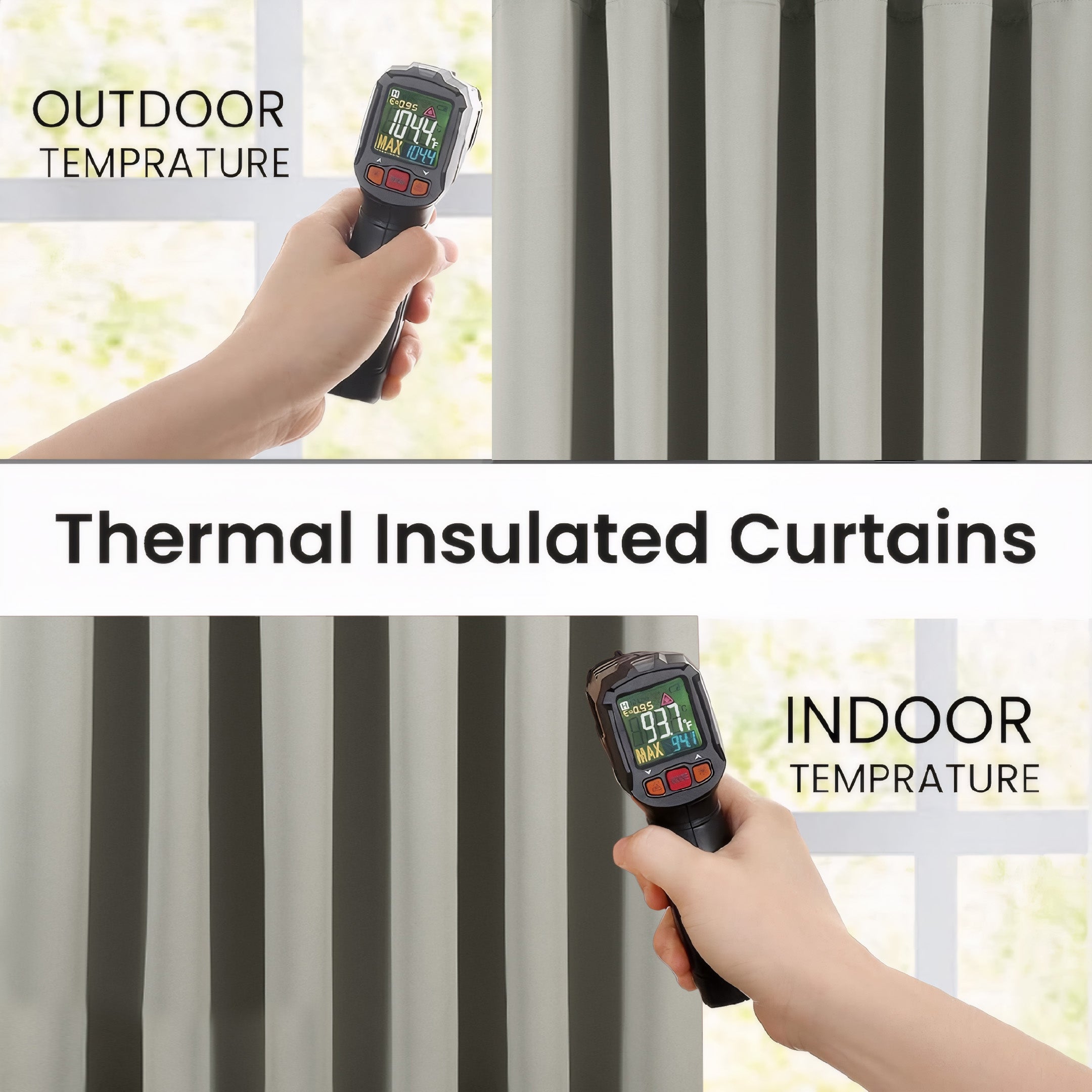 Silver Grey Blackout curtains Eyelet Ready Made Pair & 2 Tie Backs