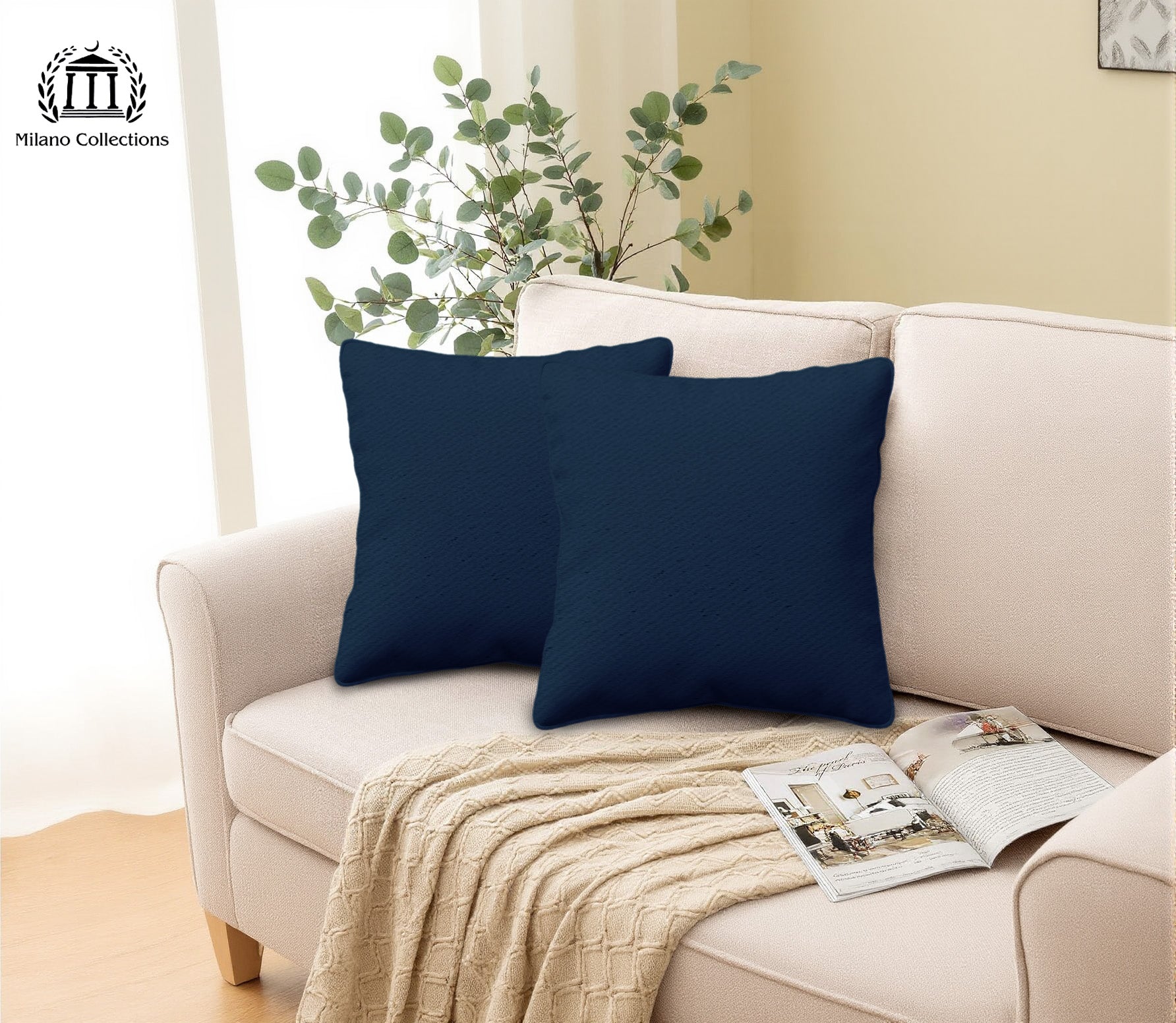 Navy Blue Blackout curtains Eyelet Ready Made Pair & 2 Tie Backs