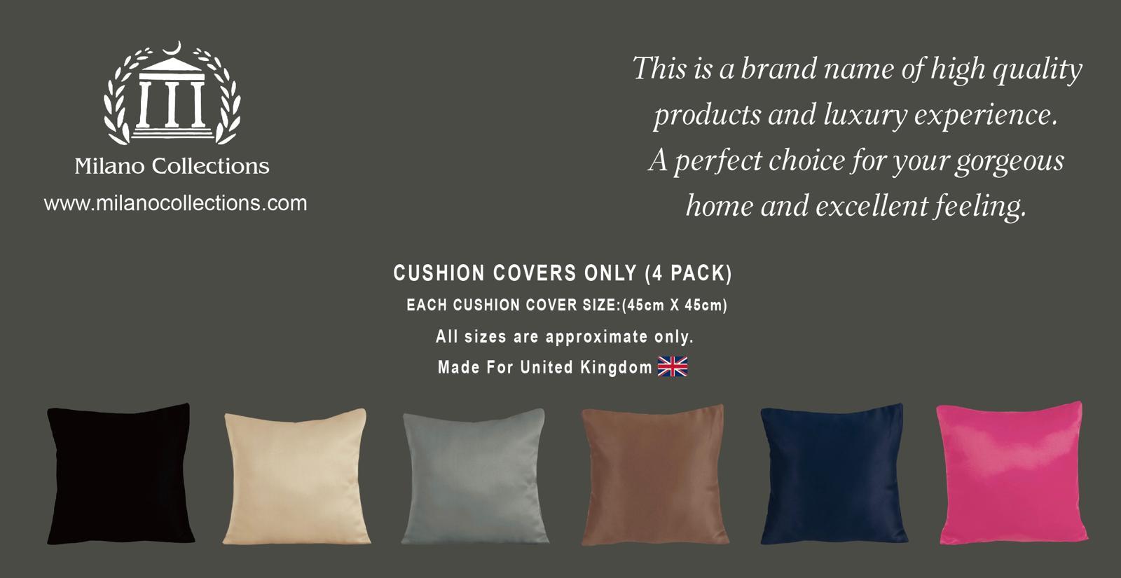 Milanocollections Premium Pack of 4 Cushion Covers